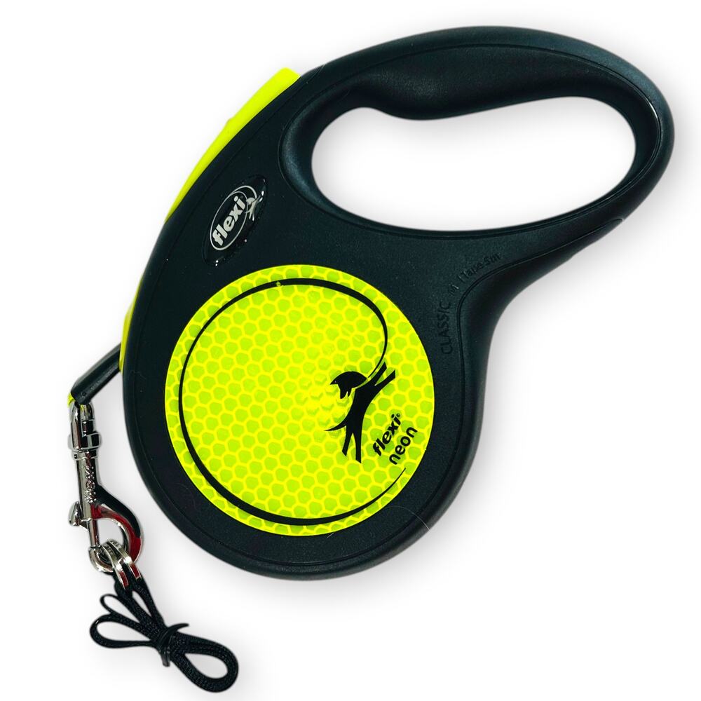 Flexi New Neon Retractable Lead Classic Medium 5m Black
